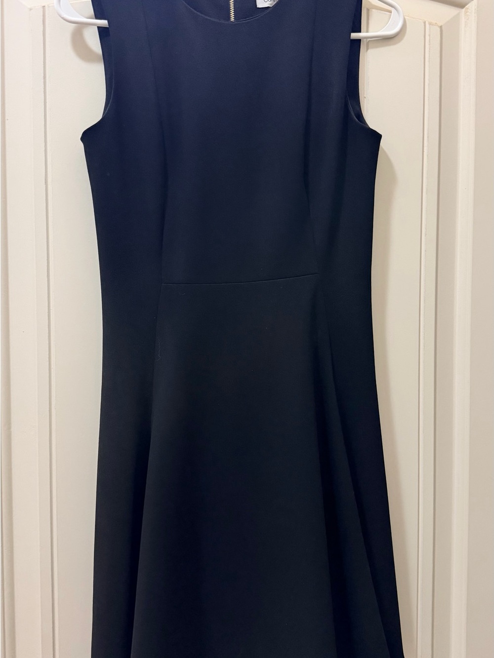 Calvin Klein Black Fit & Flare Sleeveless Dress Size 2 Gold Back Zipper